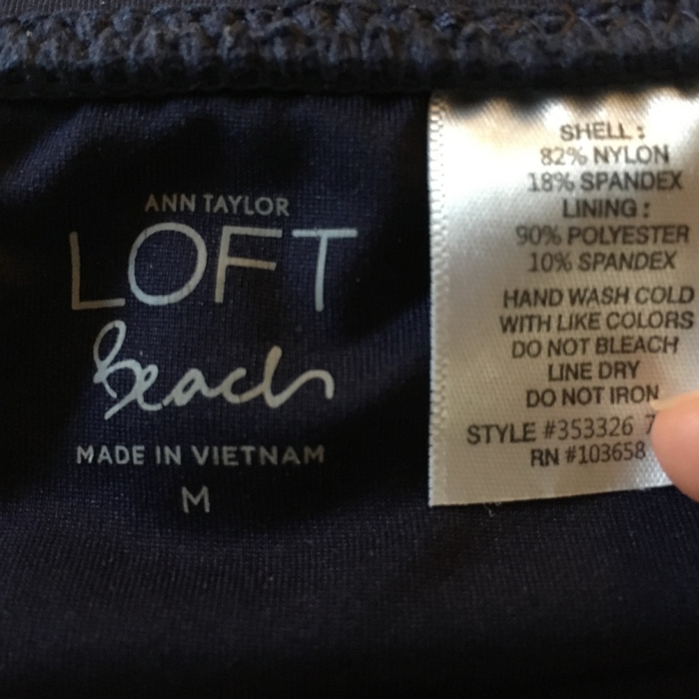 Ann Taylor Loft skirted swim bikini bottom navy M - Picture 3 of 5